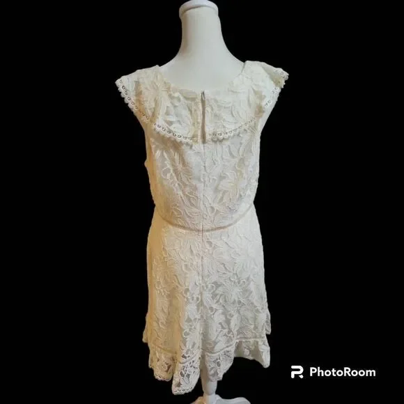 BB Dakota Revolve Rease Ruffle Lace Dress in Antique Ivory - Size 6 *NEW w/ Tag* - Picture 4 of 8